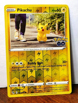 POKEMON PIKACHU 027/078 REVERSE HOLO POKEMON GO LP - Image 1