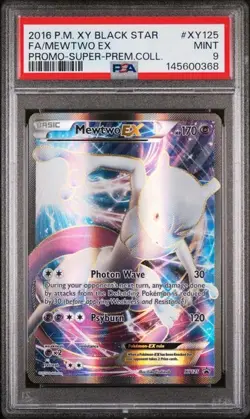 2016 POKEMON XY BLACK STAR PROMO #XY125 FA/MEWTWO EX PSA 9 (Q368 - Image 1