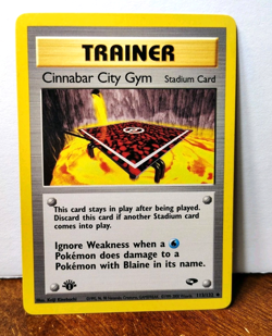 POKEMON CINNABAR CITY GYM 113/132 1ST EDITION TRAINER GYM CHALLENGE LP - Image 1