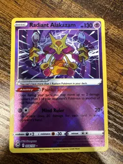 Pokemon TCG Radiant Alakazam Sword & Shield - Silver Tempest 059/195 Holo... - Image 1