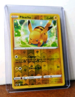 POKEMON PIKACHU 065/202 REVERSE HOLO SWORD & SHIELD LP-NM - Image 3