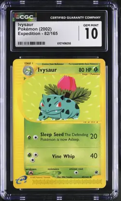 Pokemon English Ivysaur 82/165 2002 Expedition Uncommon CGC 10 not PSA - Image 1