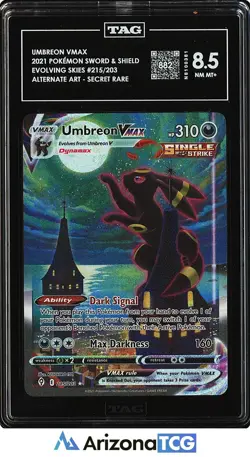 Pokemon 2021 Umbreon VMAX 215/203 Alternate Art SR Evolving Skies TAG 8.5 - Image 1