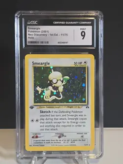 CGC 9 Smeargle Holo 11/75 1st Edition Neo Discovery - Vintage WotC Pokemon - Image 1