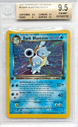 2000 Pokemon Team Rocket 1st Ed Dark Blastoise 3/82 Holo BGS 9.5 Gem Mint - Image 1
