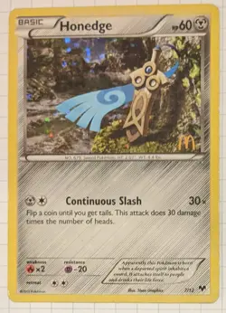 Honedge 7/12 HP McDonald's Promos 2014 Pokemon MCD14 - Image 1