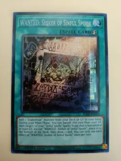 WANTED: Seeker of Sinful Spoils RA03-EN074 Secret Rare LP - Image 1