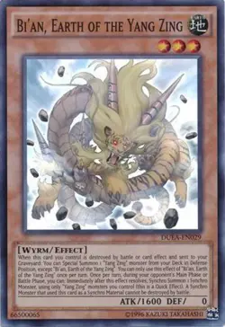 Yugioh! LP Bi'an, Earth of the Yang Zing - DUEA-EN029 - Super Rare - Unlimited E - Image 1