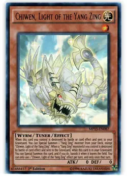 Yugioh! MP Chiwen, Light of the Yang Zing - MP15-EN087 - Ultra Rare - 1st Editio - Image 1