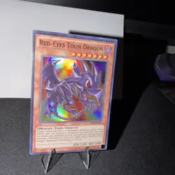 Yugioh Red-Eyes Toon Dragon - 1st Edition Super Rare LP - Free Holo Card B - Image 1