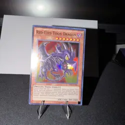 Yugioh Red-Eyes Toon Dragon - 1st Edition Super Rare LP - Free Holo Card B - Image 2