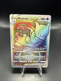 Pokemon Go Mewtwo VSTAR Secret Rainbow Rare Card 079/078 - Image 1