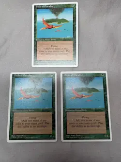 MTG 3x Birds of Paradise Alternate 4th Edition Regular Rare - Image 4