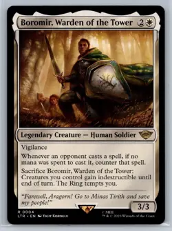 MTG Lord of the Rings #04 Boromir, Warden of the Tower Rare Legendary - Image 1