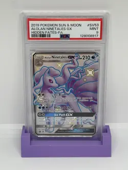 2019 POKEMON SUN & MOON HIDDEN FATES #SV53 FULL ART/ALOLAN NINETALES GX PSA 9 - Image 1