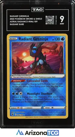 Pokemon 2022 Radiant Greninja 046/189 Radiant Rare Astral Radiance TAG 9 - Image 1