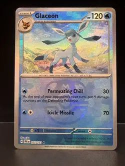 Pokemon Glaceon Master Ball Pattern Rare Holo 025/131 Sv: Prismatic Evolutions - Image 1