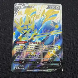 Zacian V SWSH292 Full Art Black Star Promo Pokemon Card NM - Image 1