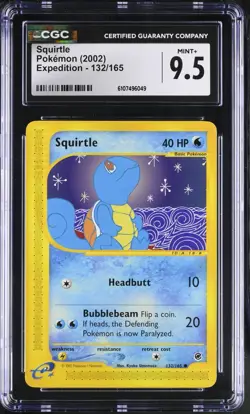 Pokemon English Squirtle 132/165 2002 Expedition Common CGC 9.5 not PSA - Image 1