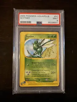 Pokemon 2003 Aquapolis Scyther 57/147 PSA 9 MINT - Image 1