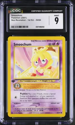 Pokemon English Smoochum 54/64 2001 Neo Revelation - 1st Edition CGC 9 not PSA - Image 1