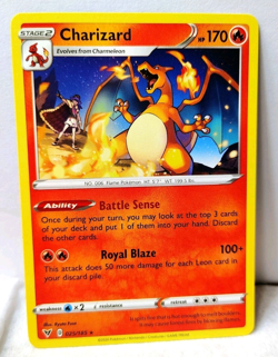 POKEMON CHARIZARD 025/185 NON-HOLO RARE VIVID VOLTAGE LP-NM - Image 1