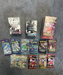 Pokemon Box / Pack / Hidden Fates / Black Bolt / White Flare / Shining Fates Lot - Image 1