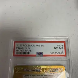 Pokemon Pikachu Hyper Rare EX Holo Sv: Prismatic Evolutions 179/131 PSA 8 - Image 2