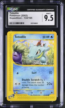 Pokemon English Totodile 134/165 2002 Expedition CGC 9.5 not PSA - Image 1