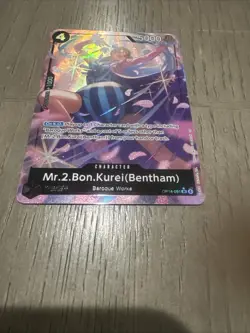 MR 2 BON KUREI (BENTHAM) - One Piece OP14-091 - AA Alt Art Super Rare SR - Azure - Image 1