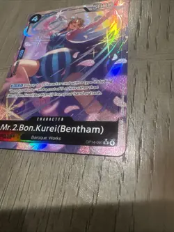 MR 2 BON KUREI (BENTHAM) - One Piece OP14-091 - AA Alt Art Super Rare SR - Azure - Image 3