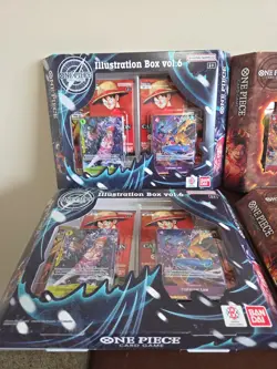 New Sealed Bandai One Piece Card Game: Illustration Box Vol.5 x2 and Vol.6 x2 - Image 2