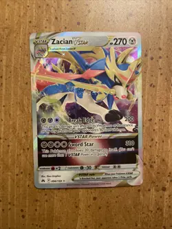 Zacian VSTAR Ultra Rare Crown Zenith 096/159 Pokemon TCG Card Holo Foil Art 5ban - Image 1