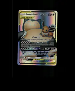 Fan-Art READ DESCRIPTION BELOW HOLO Eevee Card Snorlax Pokemon Card p3 - Image 1