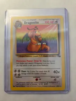 Pokemon TCG Dragonite Fossil 19/62 Non-Holo Unlimited Rare Card LP - Image 1