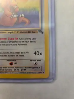 Pokemon TCG Dragonite Fossil 19/62 Non-Holo Unlimited Rare Card LP - Image 5