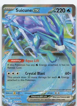Suicune ex 010/034 Classic Collection Holo Trading Card Game Classic NM Pokemon - Image 1