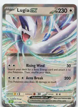 Lugia ex 017/034 Classic Collection Holo Trading Card Game Classic NM Pokemon - Image 1