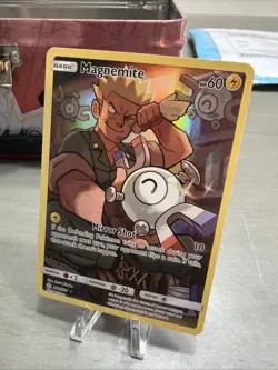 Pokemon TCG Magnemite Holo Secret Rare Card Cosmic Eclipse 242/236 - Image 1
