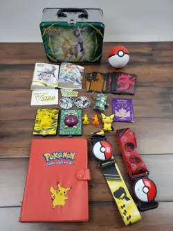 Vtg 90s 2000s “Gotta catch ‘em All!” Pokemon Card Binder Lunchbox Figure Lot - Image 1
