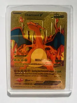 Lot x Pokemon Gold Foil Charizard VStar and Charizard V Card - Image 4