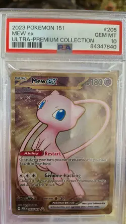 PSA 10 GEM MINT Pokemon Mew EX *METAL Card 205 SV Scarlet & Violet 151 UPC promo - Image 3