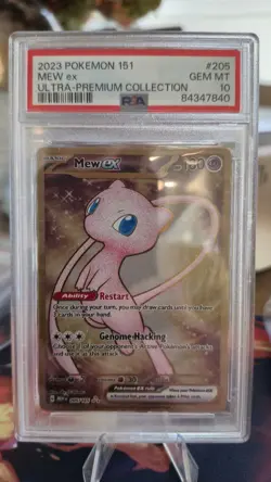 PSA 10 GEM MINT Pokemon Mew EX *METAL Card 205 SV Scarlet & Violet 151 UPC promo - Image 5