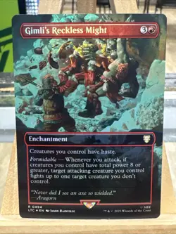 MTG *Gimli’s Reckless Might Foil X1* (NM) Lord of the Rings Commander Magic - Image 1