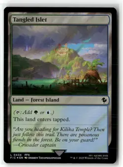 Tangled Islet Surge Foil NM MTG MAGIC Commander Final Fantasy - Image 1