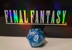 MTG Final Fantasy: "Crystal Emblem" Shinra Blue D20 Die Dice from Gift Bundle - Image 3