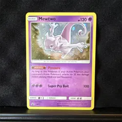Pokemon Mewtwo SM Promos Promo Holo Basic SM77 Super Psy Bolt Pokemon TCG - Image 1