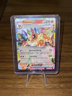 Pokemon TCG Flareon EX 014/131 Prismatic Evolutions Holo Double Rare - Image 2