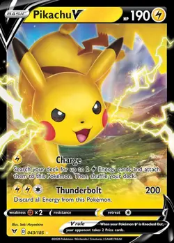 Pokemon Pikachu V (43/203) Vivid Voltage LP HOLO - Image 1