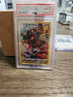 2022 Pokemon SWSH Full Art Hisuian Arcanine Lost Origin TG08 PSA Gem Mint 10 - Image 1